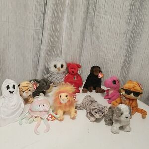 Ty Beanie Babies Lot of 12 Vintage Beanie Babies Estate sale find